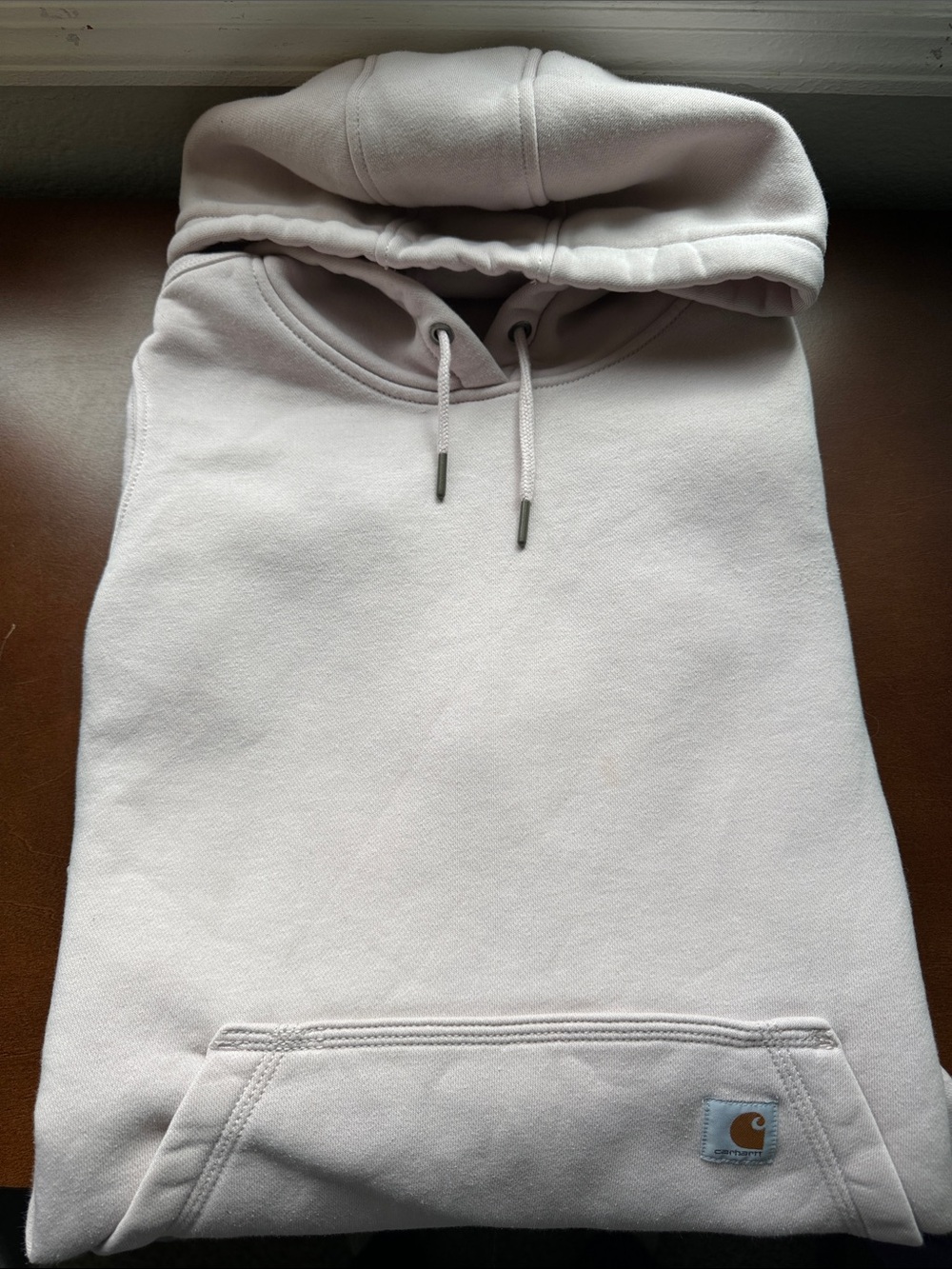 Carhartt Light Pink Pullover Hoodie with Logo Patch
